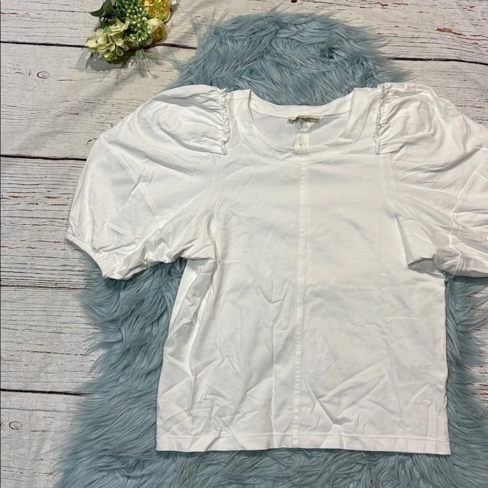 NWT Madewell White Crewneck Puff-Sleeve Tee